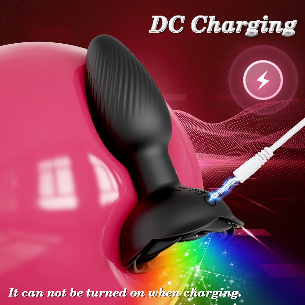 Bluetooth Anal Plug Swing Vibrator Vibrating Butt Plug with LED Light Male Prostate Massager Sex Toys for Women Men Adult