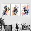 Watercolour Dirt Bike Motocross Posters Prints Canvas Painting Motorcycle Motorbike Wall Picture for Room Home Decor Biker Gift
