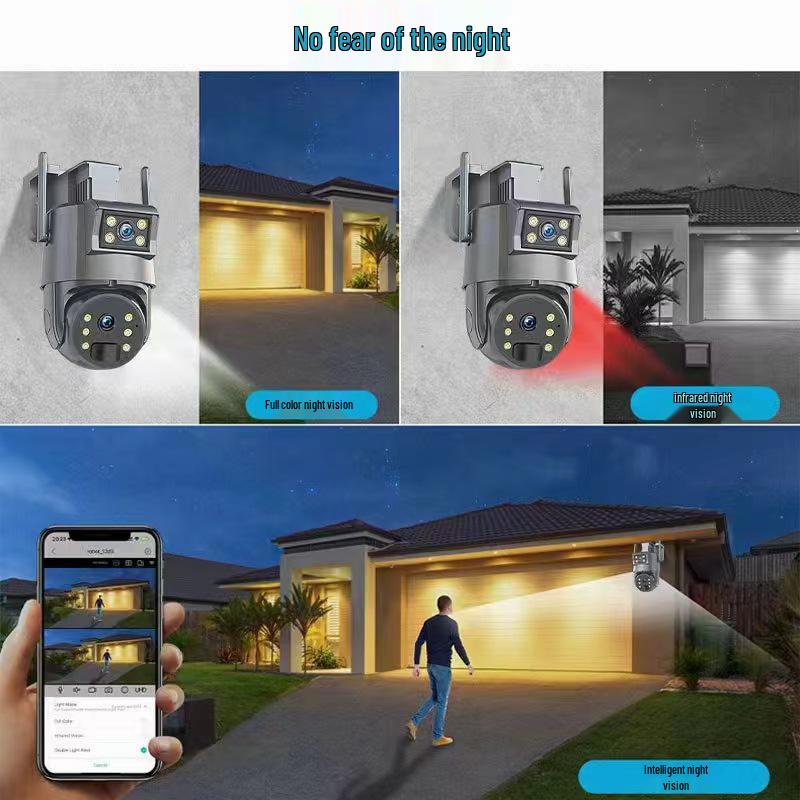 Dual Lens Solar-Powered 360° HD Panoramic Outdoor Monitor with Mobile Remote