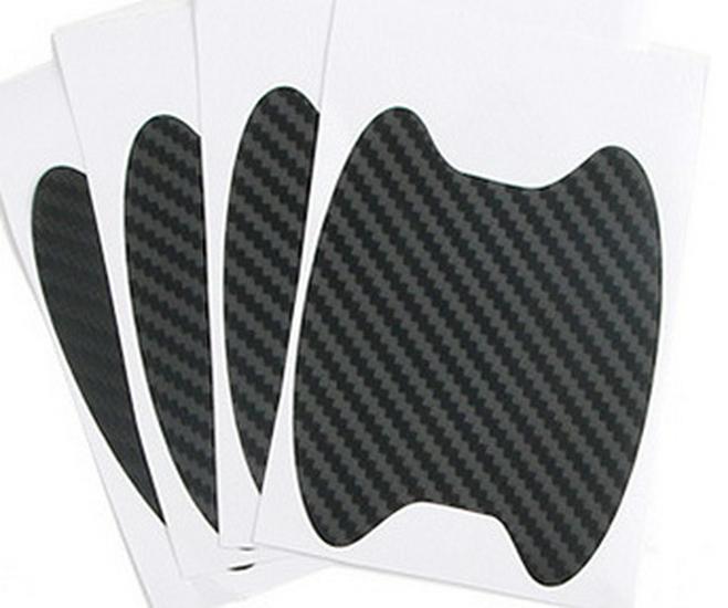 Защитные наклейки на ручки дверей автомобиля из углеродного волокна, набор из 4 штук
