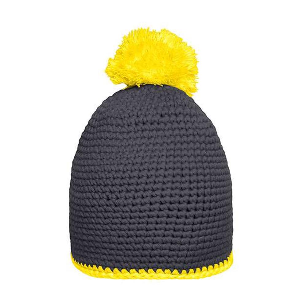 Myrtle Beach Contrast Striped Pom Pom Beanie