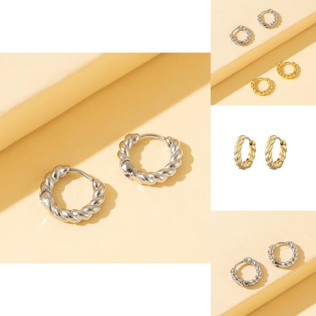 Trendy Geometric Copper Earrings Chic Minimalist Fashion Jewelry For Women