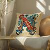 Creative letter N Pillow Case Silky elegant Comfort Sofa Bed Invisible zipper