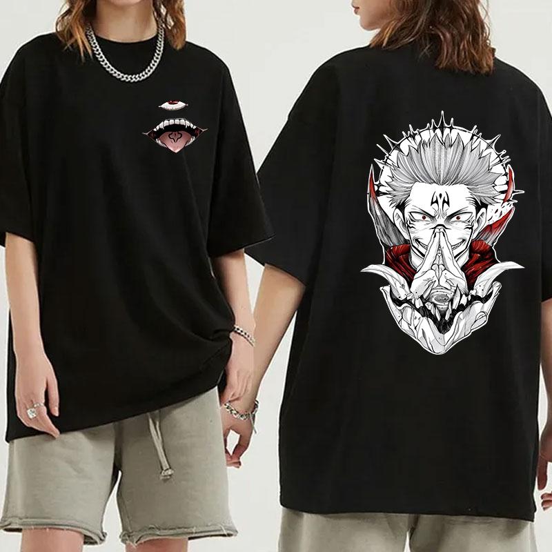 Fashion Ryomen Sukuna Print T Shirt Anime Hip Hop Short Sleeve Men Women Summer Cool Casual Outdoor T Shirts Tops