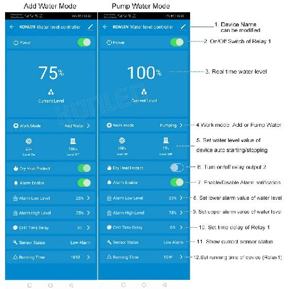 KONLEN Tuya Water Level Sensor WIFI Smart Home Leakage Flood Alarm Controller Meter Pool Vape Tank Flow Detector Leak Protection