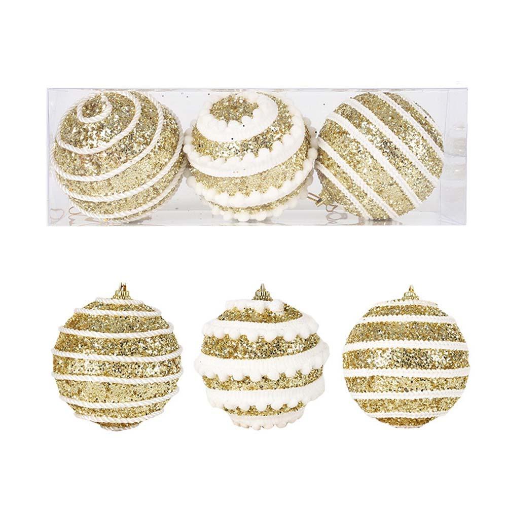 3 шт. 8 см блестящие рождественские шары подвеска пенопласт небьющиеся рождественские подвесные шары набор многоразовые блестящие рождественские елочные украшения