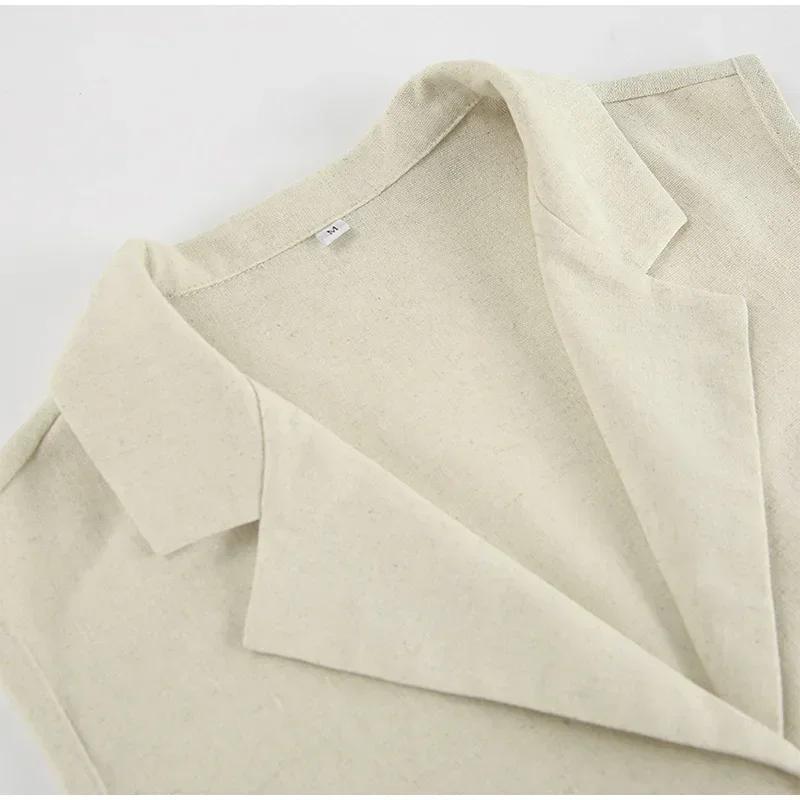 Casual Solid Vest Suit Women Sleeveless Single Breasted Tops High Waist Pants Summer Fashion Lady Elegant Set