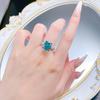 Xiancan Jewelry Серебряное кольцо S925 Овальное с огранкой 'Ледяной цветок' Paraiba с бриллиантом высокой твердости.