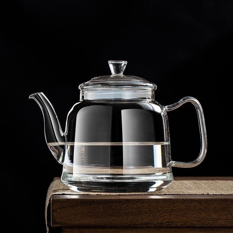 Стеклянный чайник для электрической гончарной печи 220 В, бытовая, высокотемпературная стойкость и взрывозащищенность, прозрачные отдельные кастрюли