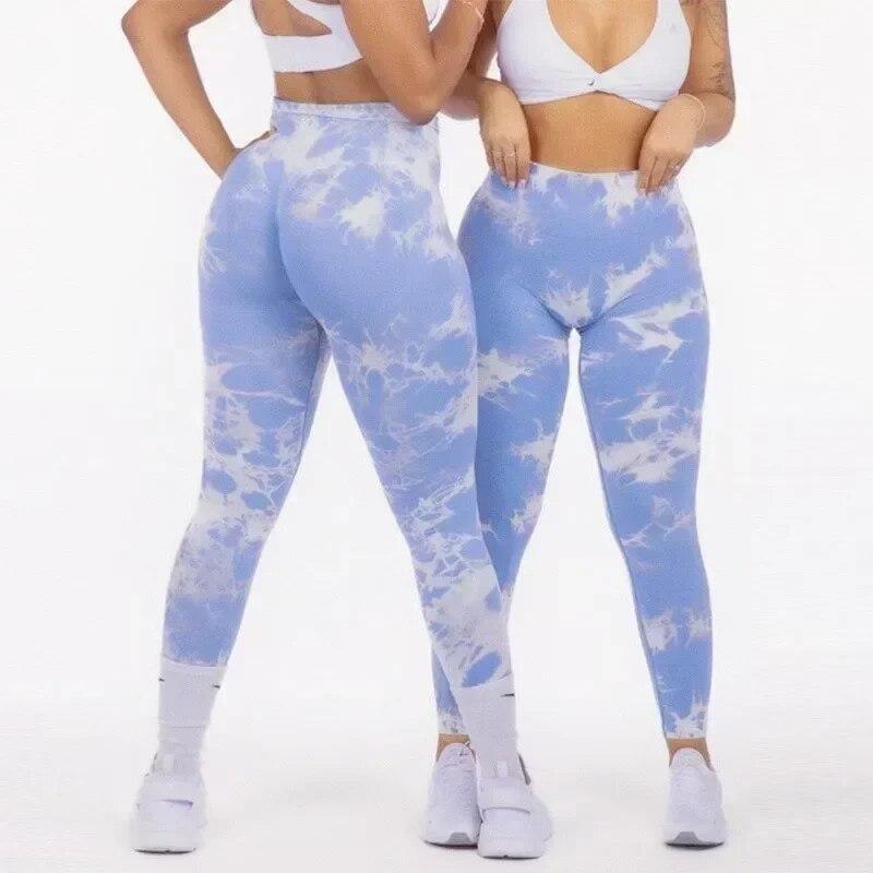 Бесшовные спортивные леггинсы с принтом тай-дай, женские спортивные леггинсы с эффектом пуш-ап для фитнеса, контурные брюки для йоги, женские тонкие эластичные леггинсы для бега, брюки 30164