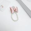 Cute Bowknot Keychain Pendant Fashionable Beaded Phone Charm for Case Decoration