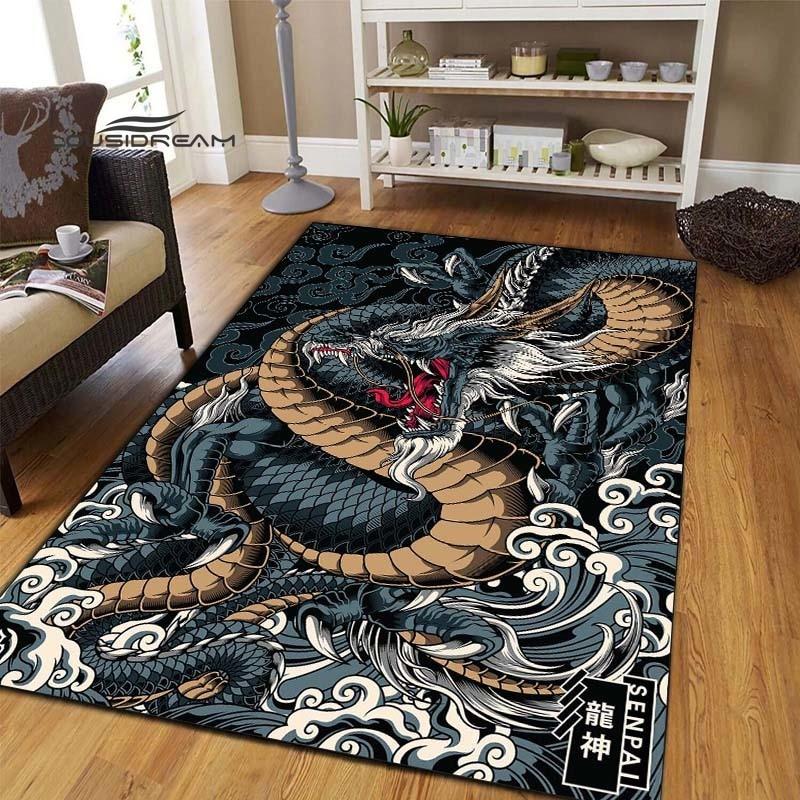 Коврики с темным драконом, модный 3D-печать, фантазийный дракон, гостиная, спальня, большой мягкий ковер, домашний коврик для детской комнаты, напольный коврик