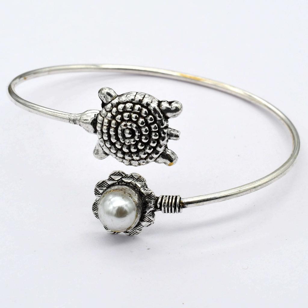 Pearl Gemstone Ethnic Handmade Adjustable Bangle Jewelry 8 Gms BN 181
