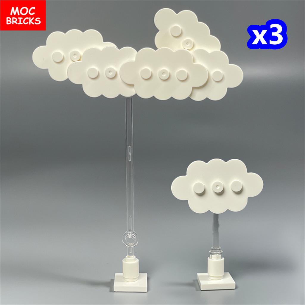 Non-Toxic Moc Bricks Window Fence Arch White Winter Snow Horse Figure City Architectural Church Accessories Children Christmas Toys