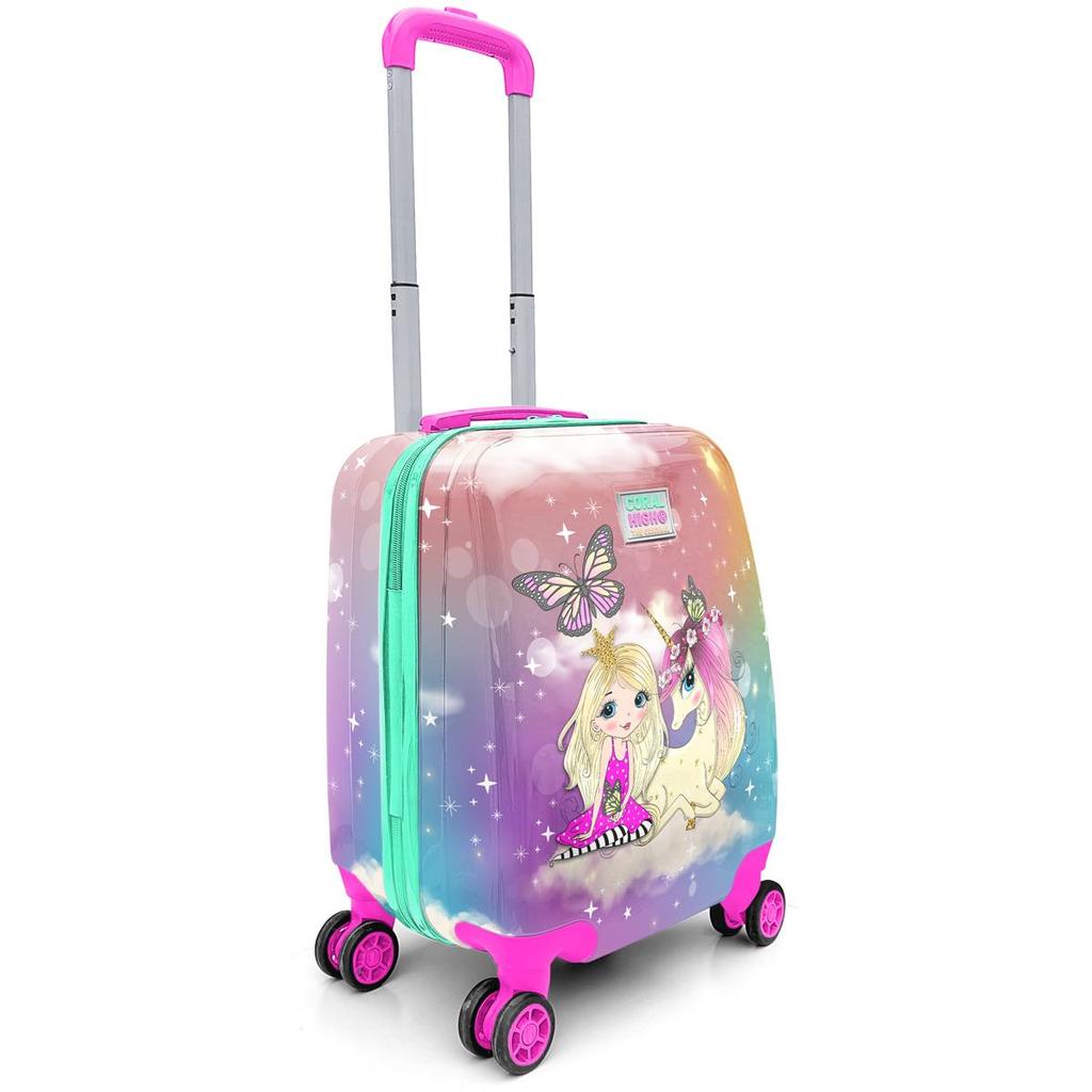 coral high Детский розовый водный зеленый детский чемодан с рисунком единорога для девочек 16704