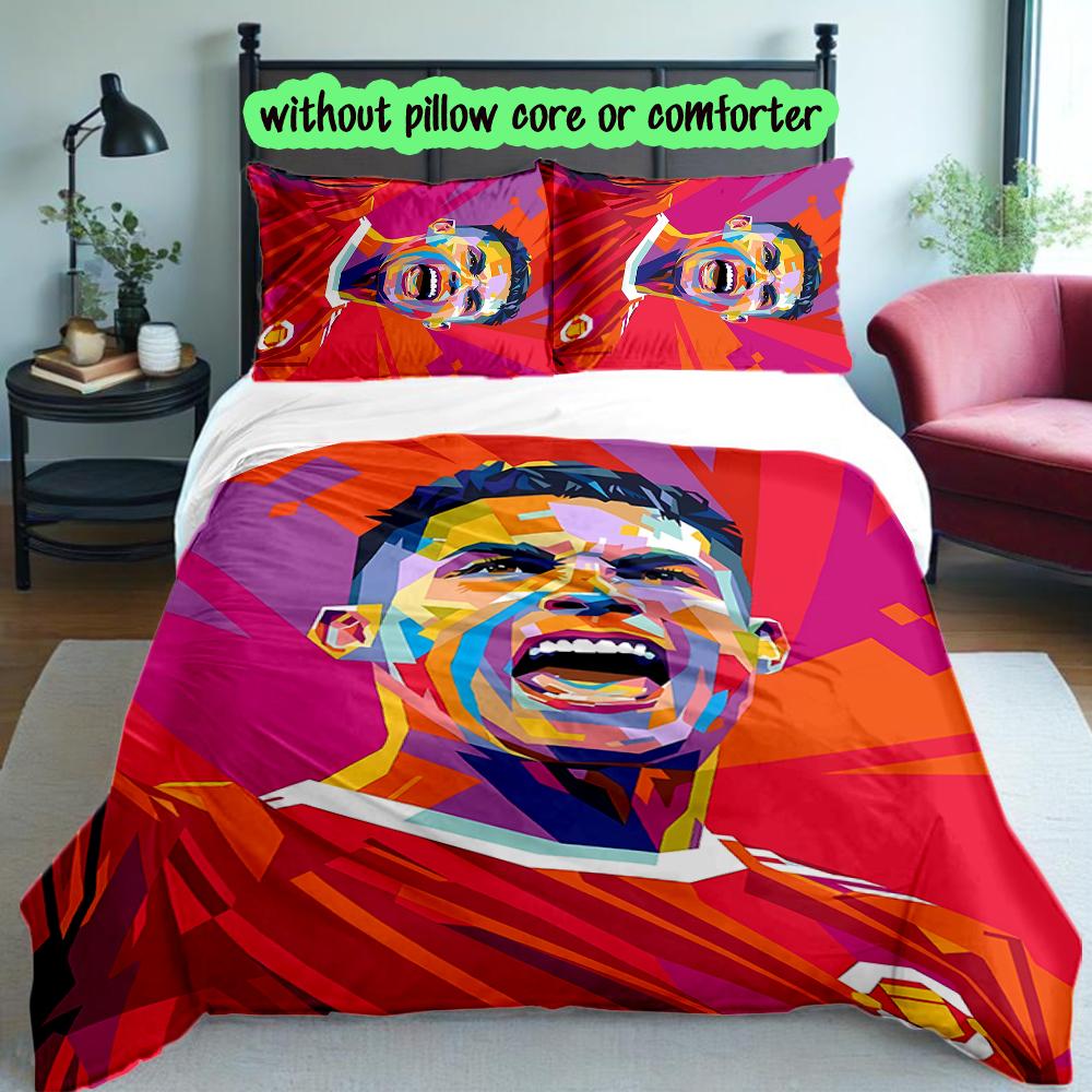 3pcs Duvet Cover Set, Ronaldo Digital Print Bedding Set, Soft Comfortable Bedclothes For Bedroom, Guest Room