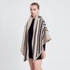 Autumn and Winter Genuine Geometric Pattern Soft Oblique Striped Scarf, Women's Shawl