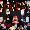 30 Ft Red Black and Gold Party Decorations Hanging Paper Triangle Banner Bunting Flag Pennant Garland for Graduation Birthday Bachelorette Engagement
