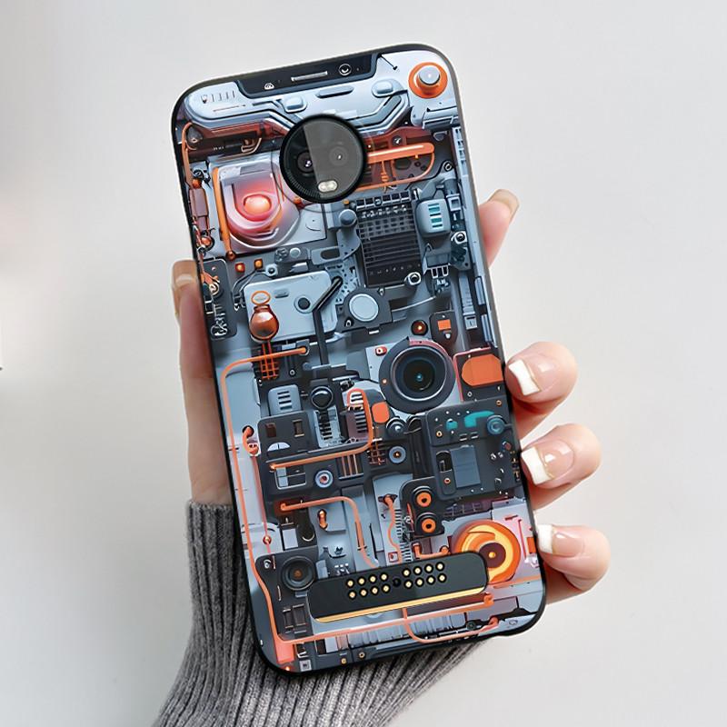 Чехол для Motorola Moto Z3 Play Красивый узор с маленькой девочкой Ударопрочный Мягкий чехол-бампер Силиконовый Желе Черный чехол