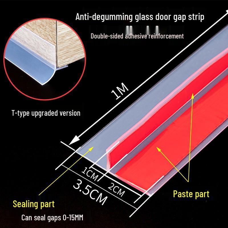 Yinuo Tech T-образный уплотнитель для низа двери для деревянных и стеклянных дверей