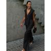 V-neck Sleeveless Vest Pants Set Pure Color Women V Neck Sleeveless Vest Pants Suit