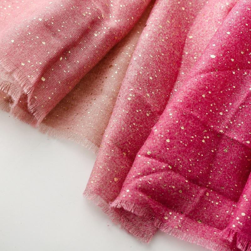 180*88cm Gradient Color Gold Foil Wrap Scarfs for Women Fashion Hijab Shimmer Sparkle Womens Scarves Bling Bling Shawls Cotton Feeling Shawl Scarf