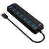 USB 3.0 Hub 7-Port Multi USB Splitter USB Hub, 5Gbps HighSpeed Data Transmission USB Splitter for Laptop, Mobile HDD