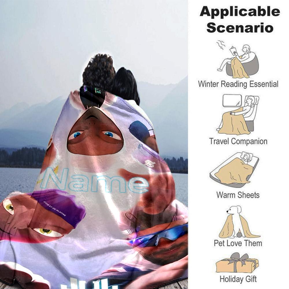 Customiz Name Personality Jul rapper Blanket Soft &Warm Sofa Office Bed Travel Lunch Break Blanket, Gift Suitable All Seasons