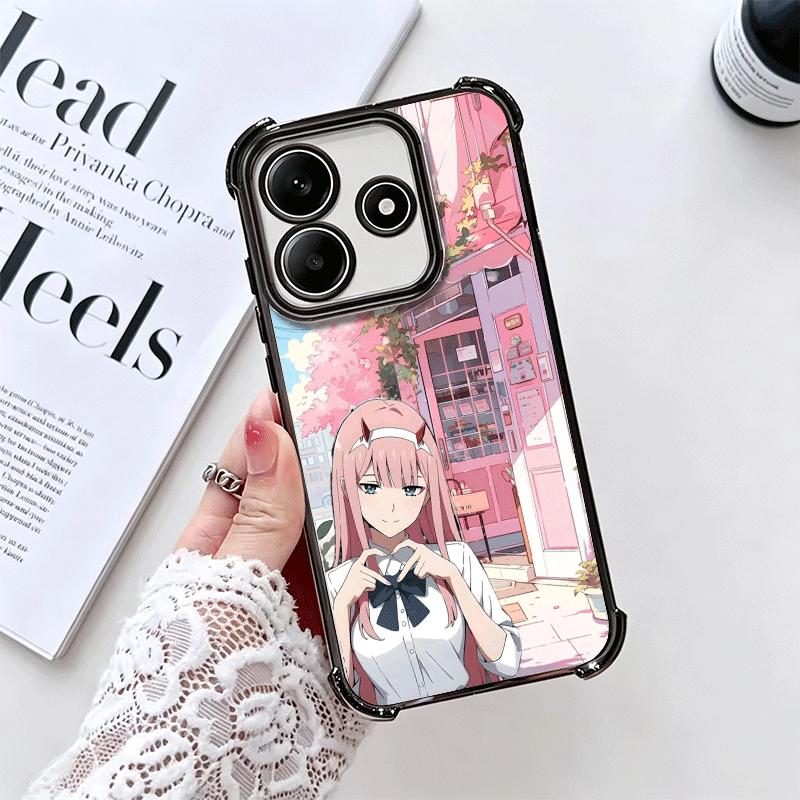 Zero Two 02 Кавайный Милый Покрытие Чехол Для Телефона Для Xiaomi Redmi Note 14 15 Pro Plus 13 12 11 11S 11T 10 9S 9 5G Противоударный Подушка Безопасности Co