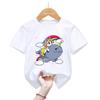 Summer Collection Watercolor Narwhal Print Tshirt for GirlsBoys Rainbow Kids Boys and Girl Clothes TOPS Fashion Modal Fabric