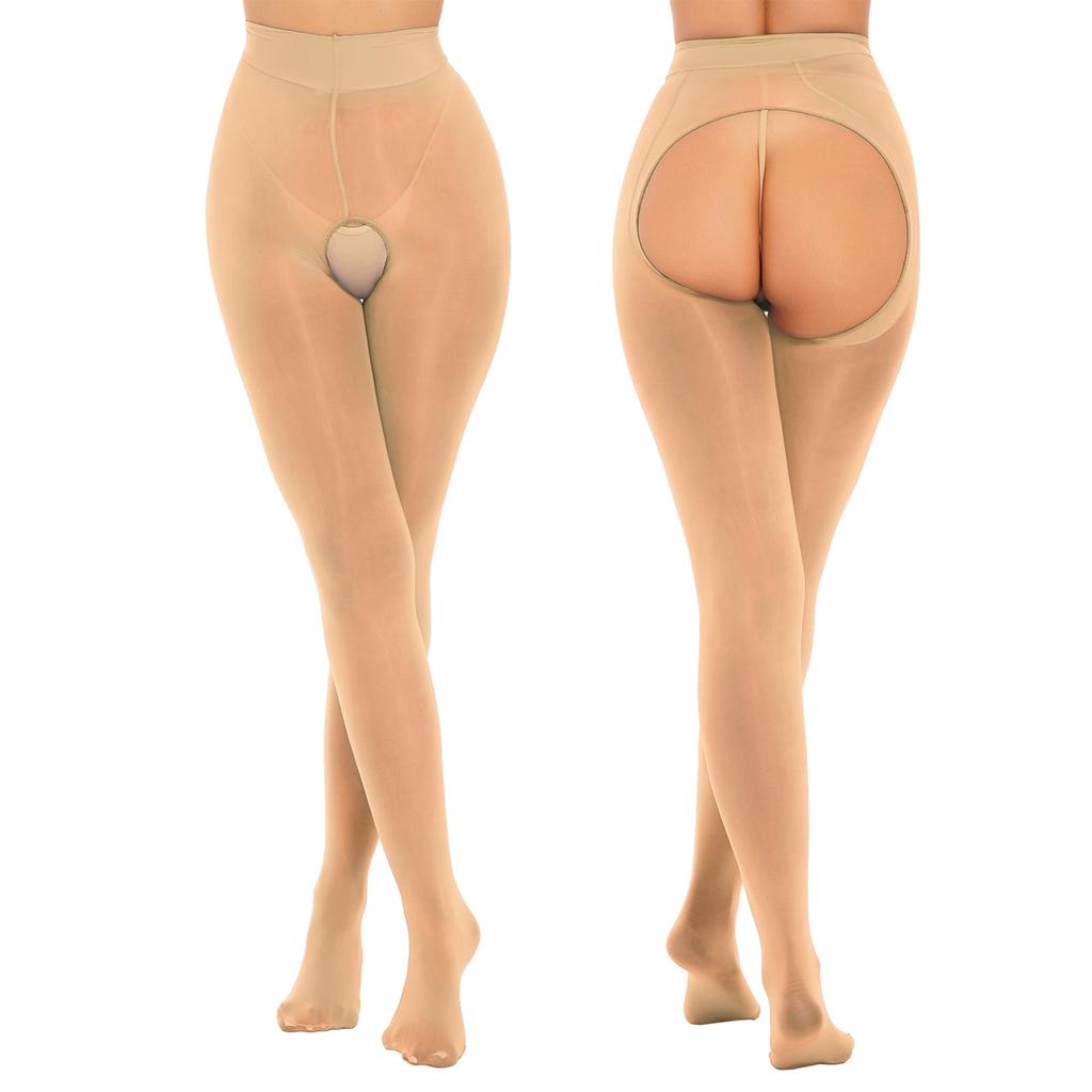 Женские прозрачные колготки с высокой талией, глянцевые колготки, ультратонкие трусики, чулки