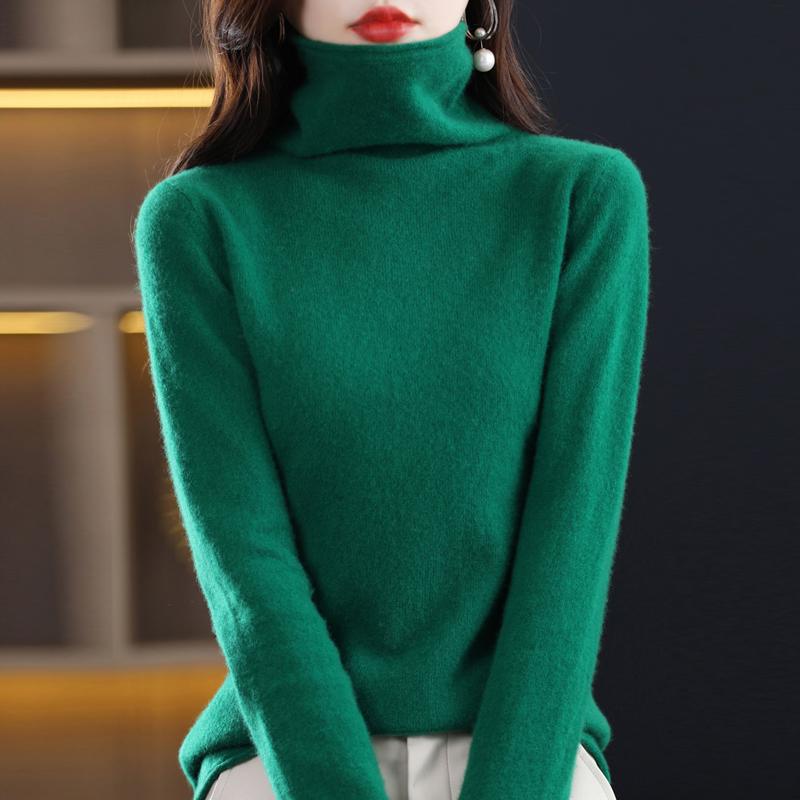 Женский кашемировый свитер Qinghe Cashmere 30% Кашемир 70% Шерсть Осенне-зимний кашемировый пуловер Мягкий и теплый