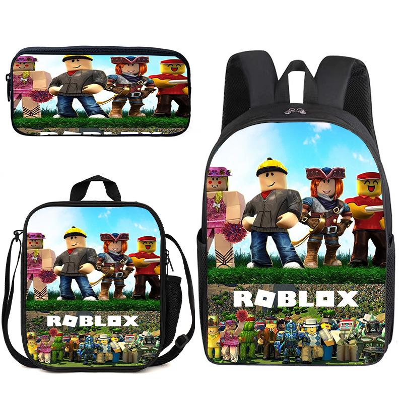3D Аниме Рюкзак Трехсекционный Roblox Студенческий Рюкзак Сумка для Еды Пенал Школьная Сумка с Принтом
