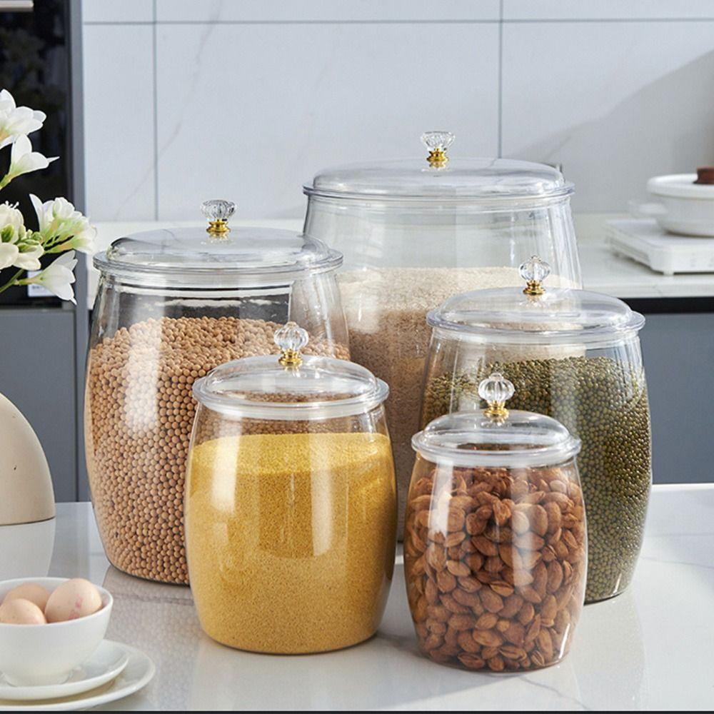 Moisture-Proof Canister Jar Wide Mouth Rice Storage Bucket Durable Sealed Can Kitchen