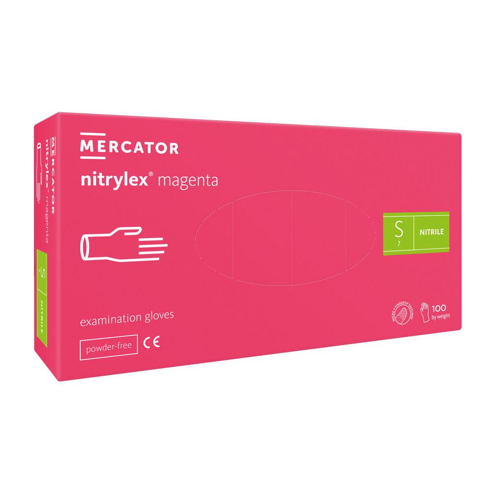 Nitrile Gloves Pink Mercator Nitrylex Magenta 100 Pieces