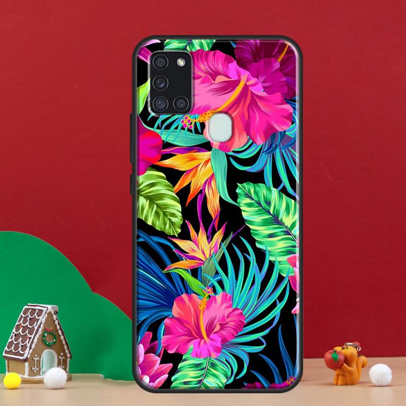 Tropical aloha Hibiscus pattern Cover For Samsung Galaxy A54 A34 A14 A32 A12 A22 A52 A72 A13 A33 A53 A50 A52S A51 A71 Back Case
