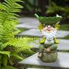 Cute Dwarf Sculpture Ornament Resin Art Statue Fairy Garden Decoration Bird Food Dispenser  Yard