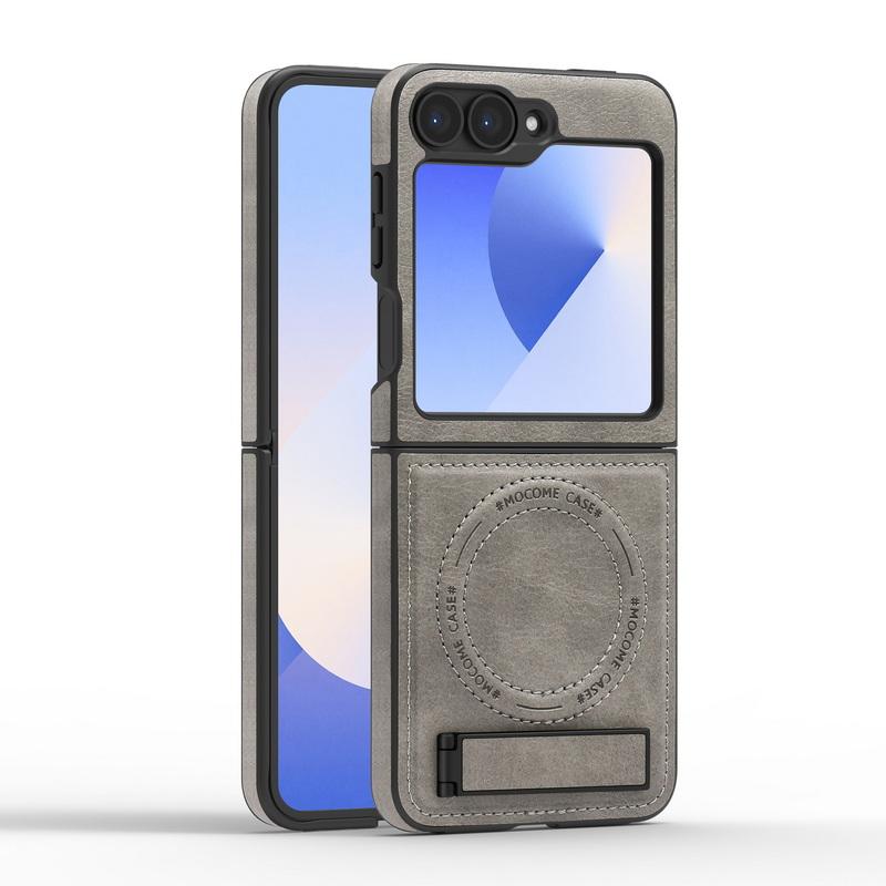 Бизнес кожаный беспроводной зарядный чехол 2 шт. для Samsung Galaxy Z Flip6 Flip5 Flip4 Flip3 магнитный противоударный складной чехол-подставка для телефона