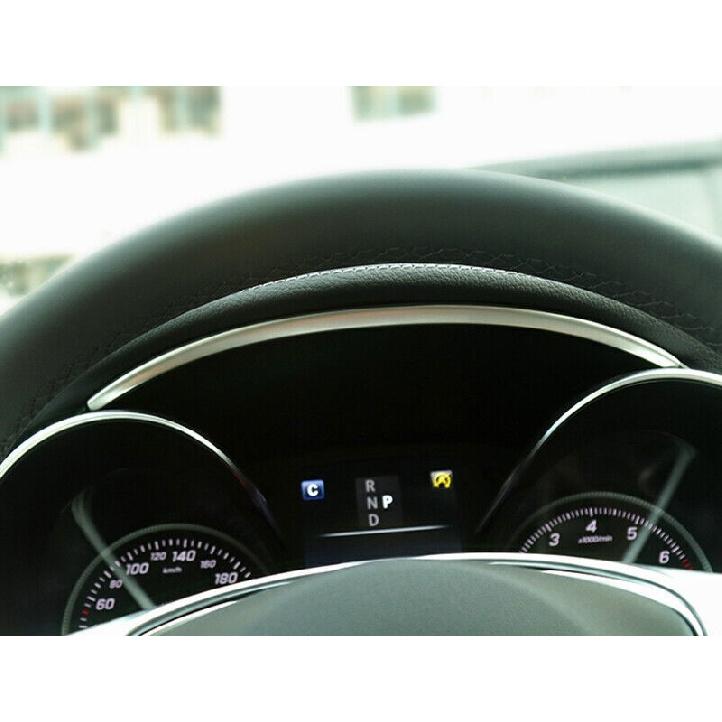 For Benz C-Class W205 2015-2021 Sliver Steel Console Dashboard Speaker Ring Trim