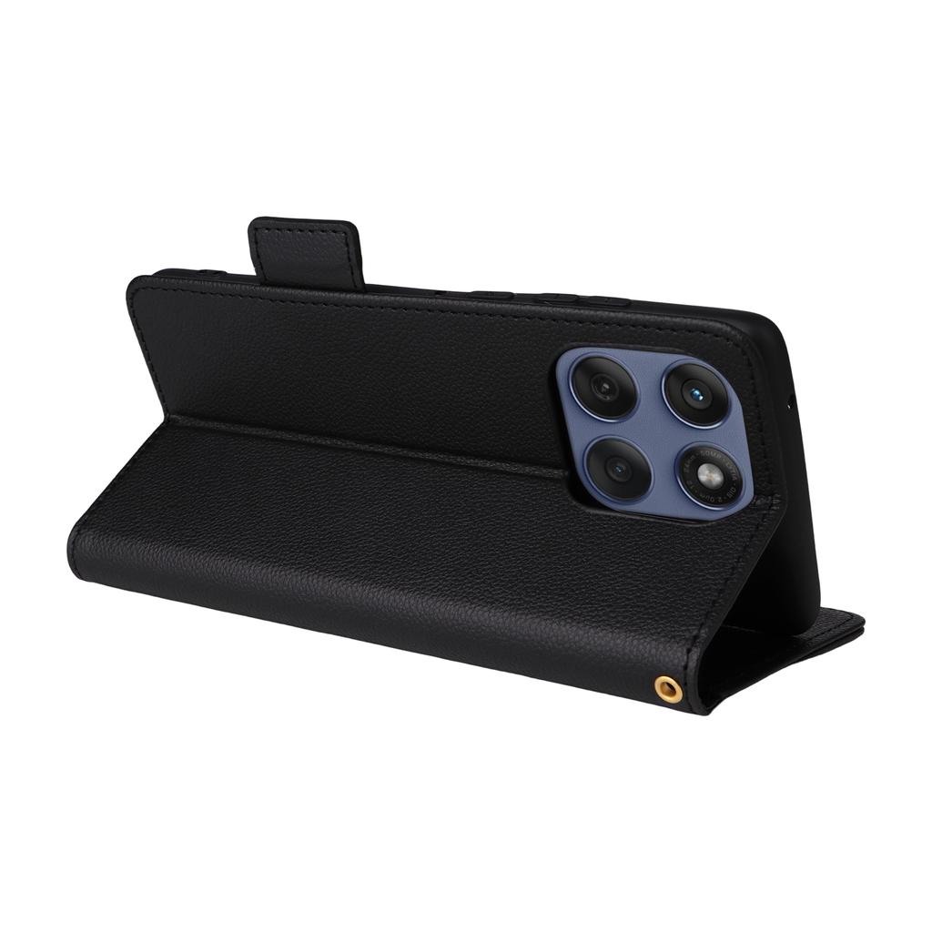 For Motorola Edge 60 5G/60 Fusion 5G PU Leather Case with Wrist Strap Litchi Texture Wallet Phone Cover