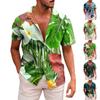 Men's Hawaiian Printed Button Short Sleeve Shirts Men's Casual Fashion Short Sleeve Shirts