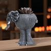 Gray Elephant Plant Pot Resin Statue Funny Display Container Cute Flower Ornament for Patio
