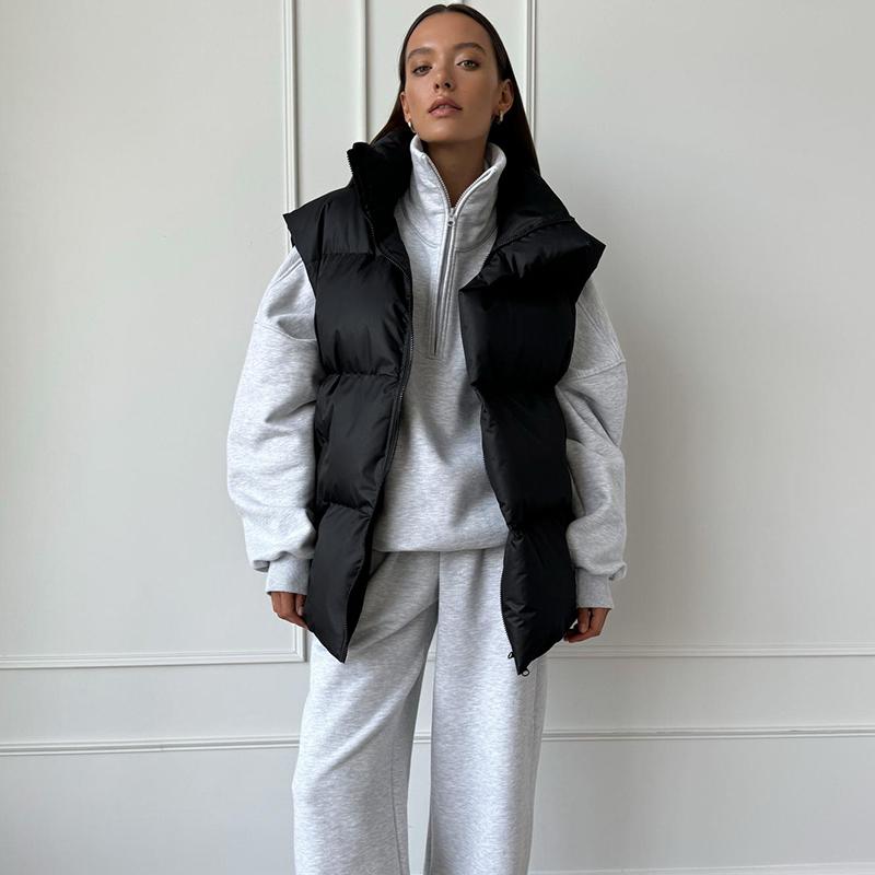 Женская зимняя теплая стеганая куртка без рукавов, свободная демисезонная куртка для женщин 2024 года, осень, новая повседневная парка, уличные куртки для активного отдыха, женская одежда