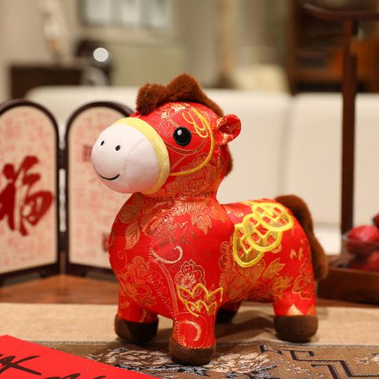 Blessing Horse Plush Toy Chinese Style Stuffed Horse Doll Good Luck Horse 2026 New