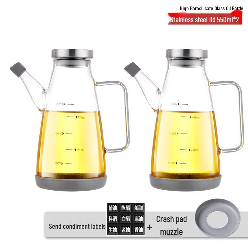 Leak-Proof Stainless Steel Oil & Vinegar Bottle for Kitchen