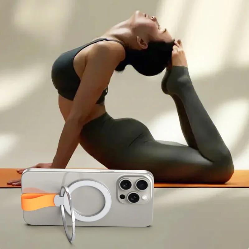 Universal Magnetic Phone Holder For iPhone 15 14 13 12 Xiaomi Samsung Stand Grip Finger Ring Car For Magsafe Hand Strap Bracket