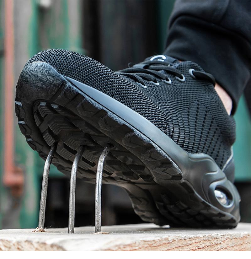 Мужская рабочая обувь с защитой от проколов, мужская защитная обувь со стальным подноском, легкая обувь с защитой от скольжения, мужские кроссовки