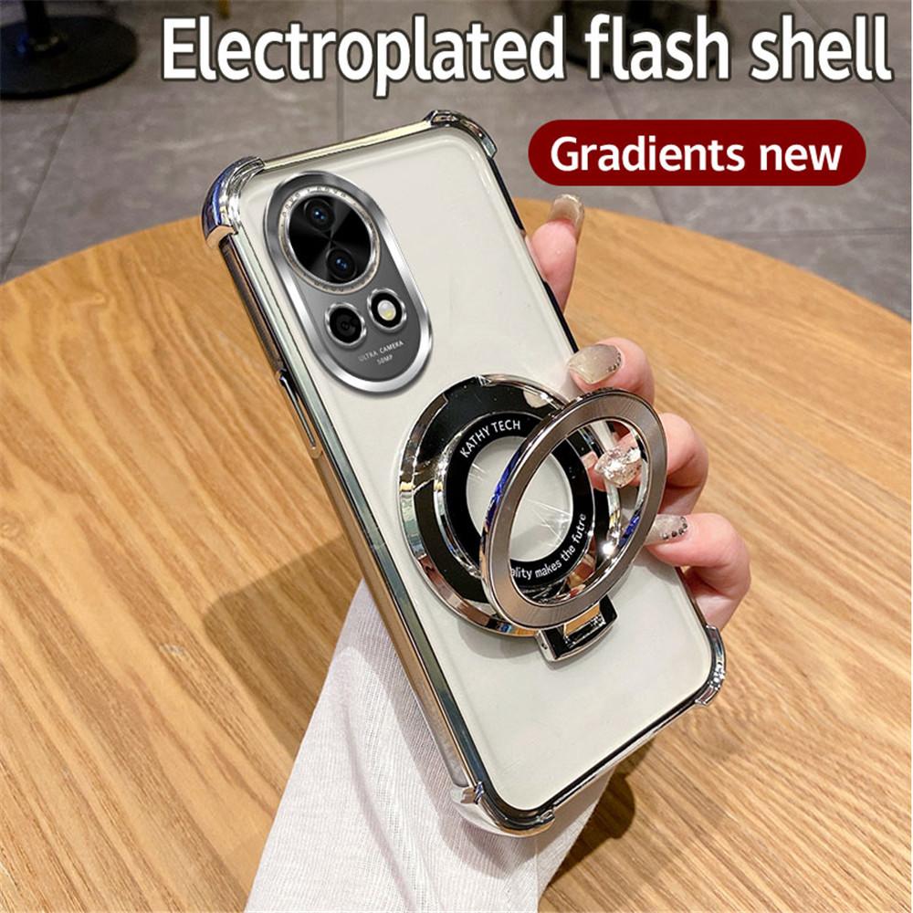 Блестящий противоударный держатель для телефона с покрытием для Huawei Nova 12 11 10 9 8 7 6 5 SE, мягкий силиконовый чехол-подставка для телефона, бампер