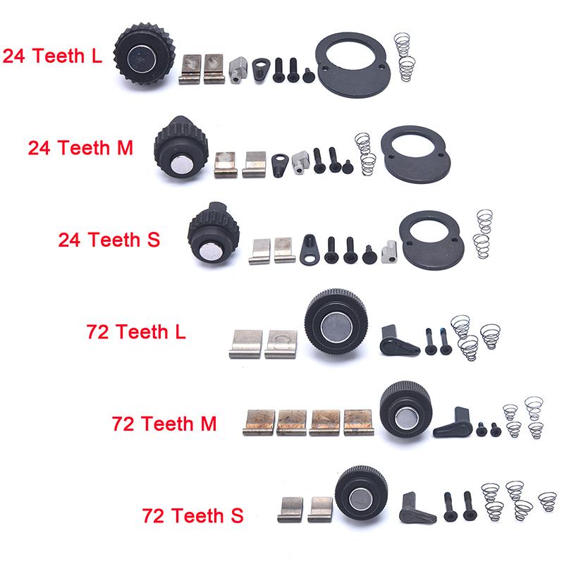 Торцевой гаечный ключ с трещоткой на 24/72 зубца, комплект запасных частей для ремонта принадлежностей