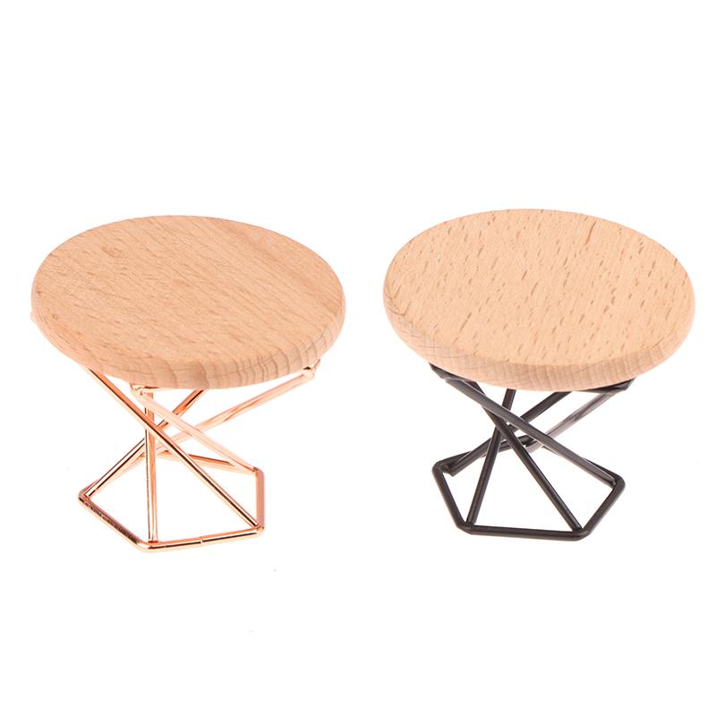 1/12 Кукольный домик Симуляция Журнальный столик Круглый Чайный столик Модель Кукольный дом Миниатюрная мебель Декор Микросцена Строительный реквизит